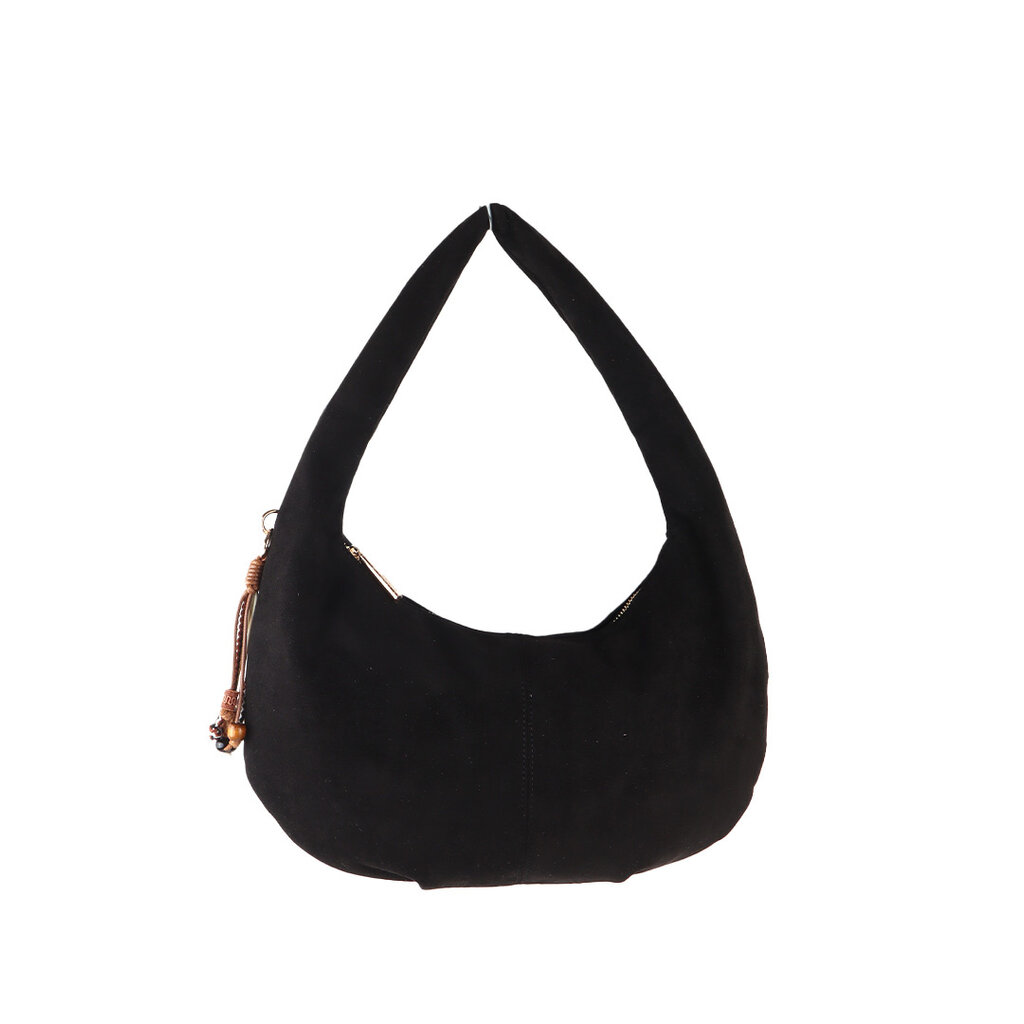[40095] Kunstlederen suede schoudertas | 40095 (Zwart)