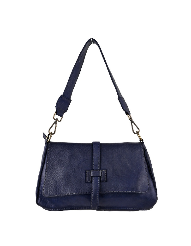 Gewassen Lederen Handtas | 552387 (Donkerblauw)