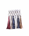 Lederen sleutelhanger | Metallic | Franje
