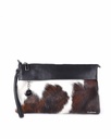 Lederen schoudertasje/clutch | Vacht | Print
