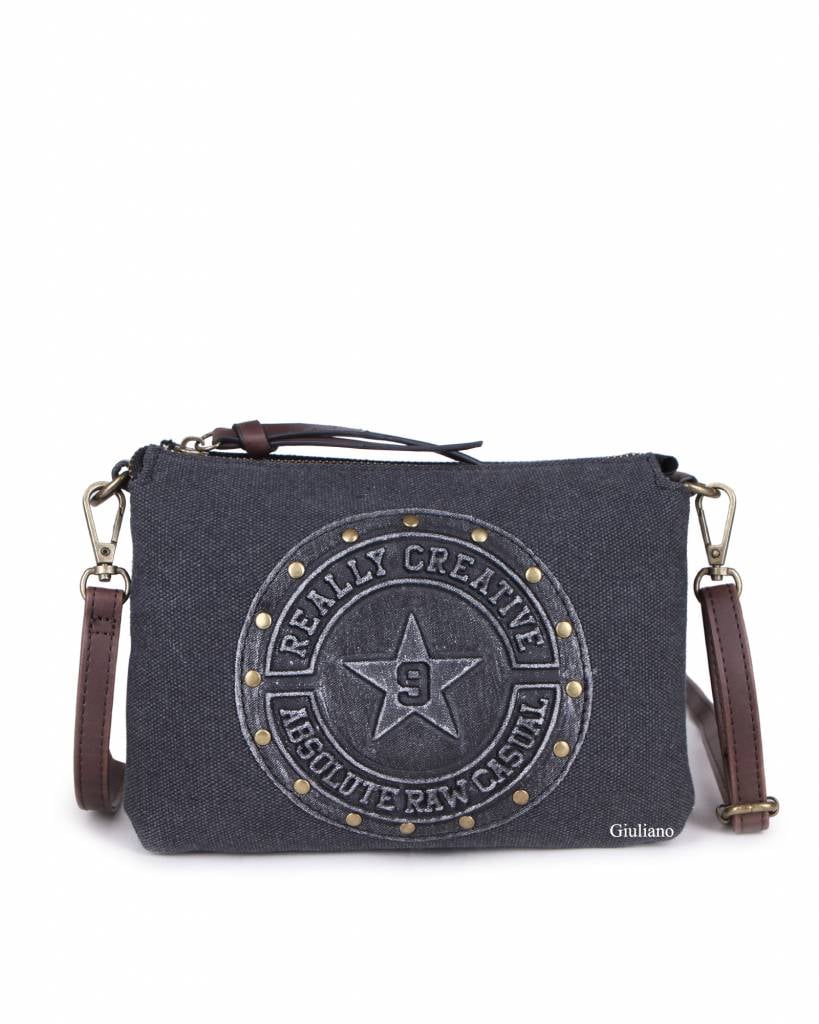 Canvas schoudertasje | Drie-vaks | Raw Casual 80111