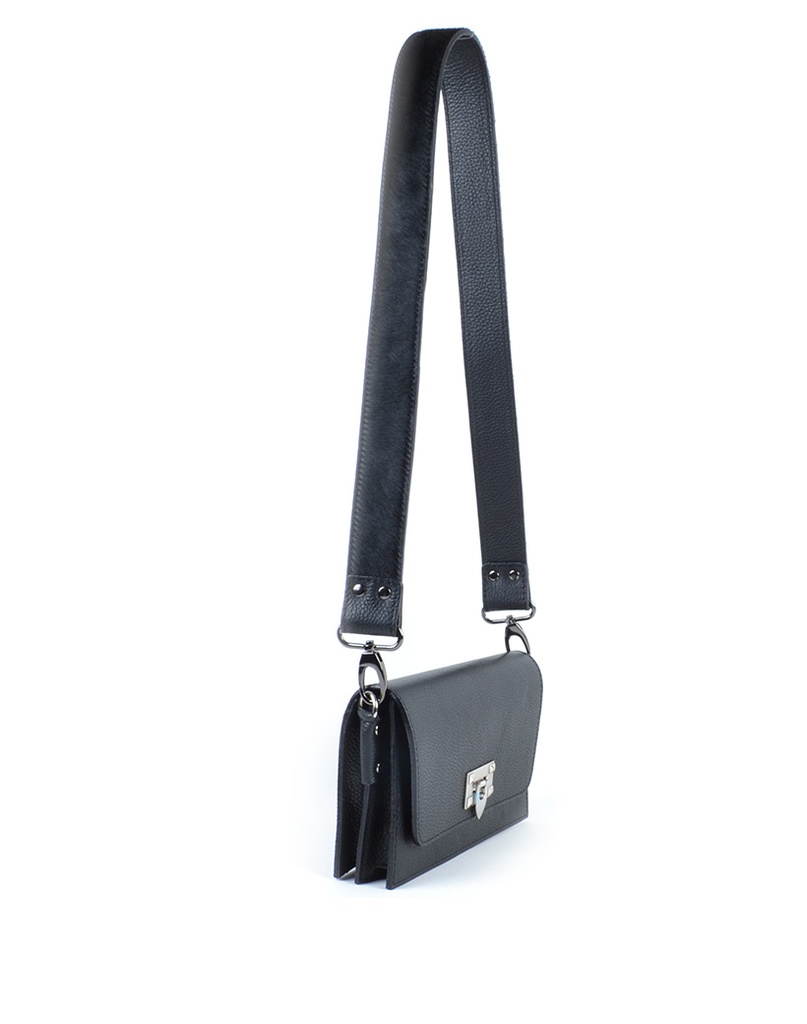 Lederen schouderband | Vacht | Zwart | 300088