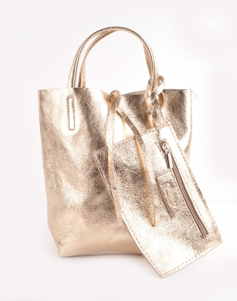 Lederen Mini shopper Metallic | 5526331