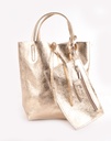 Lederen Mini shopper Metallic | 5526331