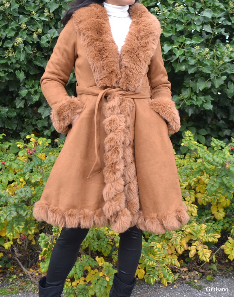 Mantel Fake Fur 62001 Camel (S)