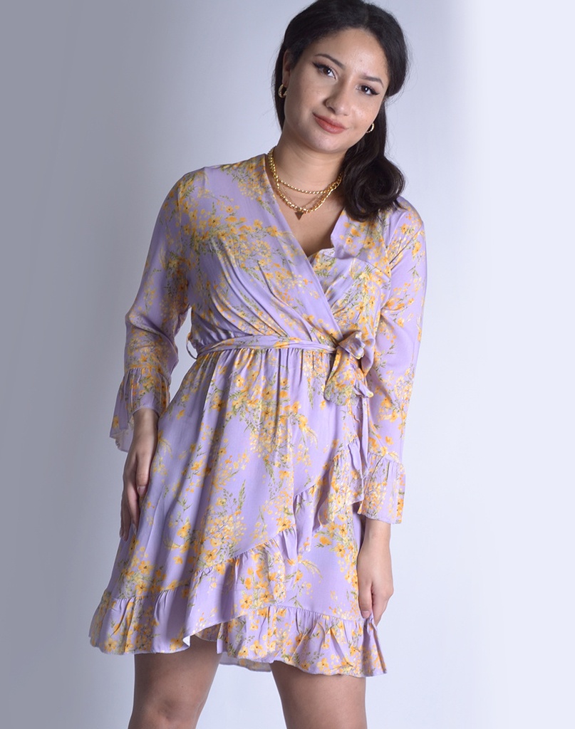 Jurk | Floral Kort Lila | 62017