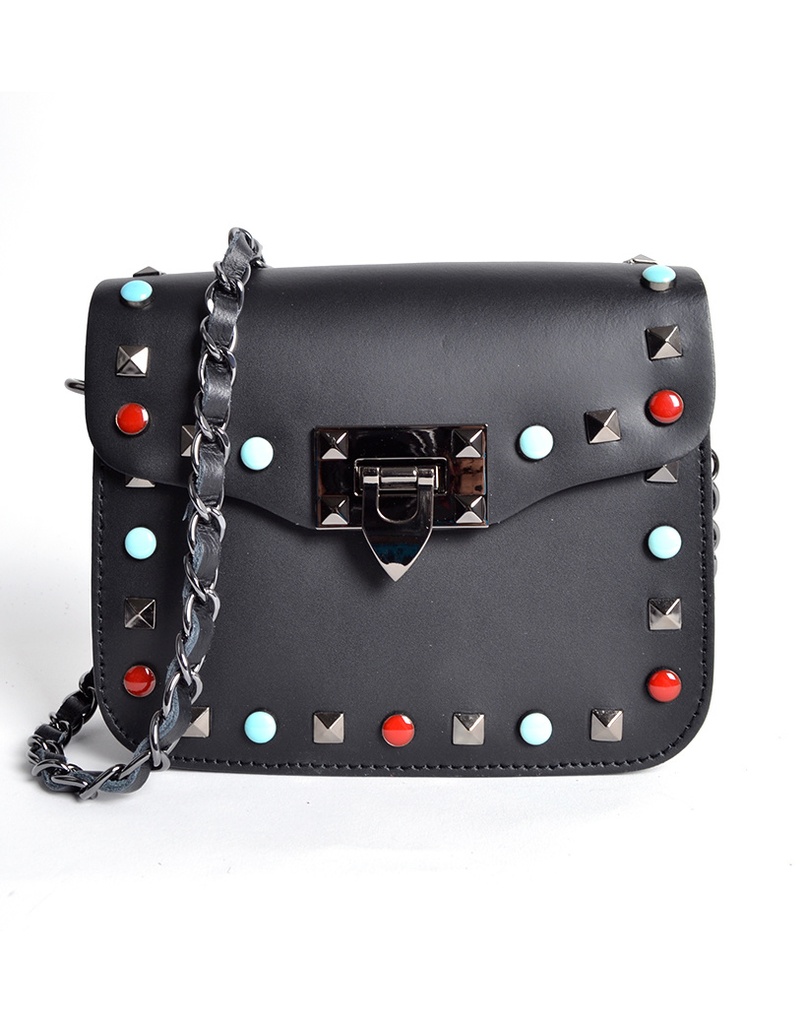 Lederen schoudertasje | Studs