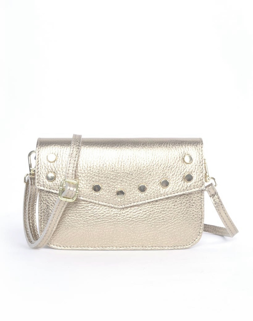 Lederen schoudertasje | Beltbag metallic