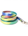 Lederen knoopriem | Smal | Metallic rainbow | 800003rainbow