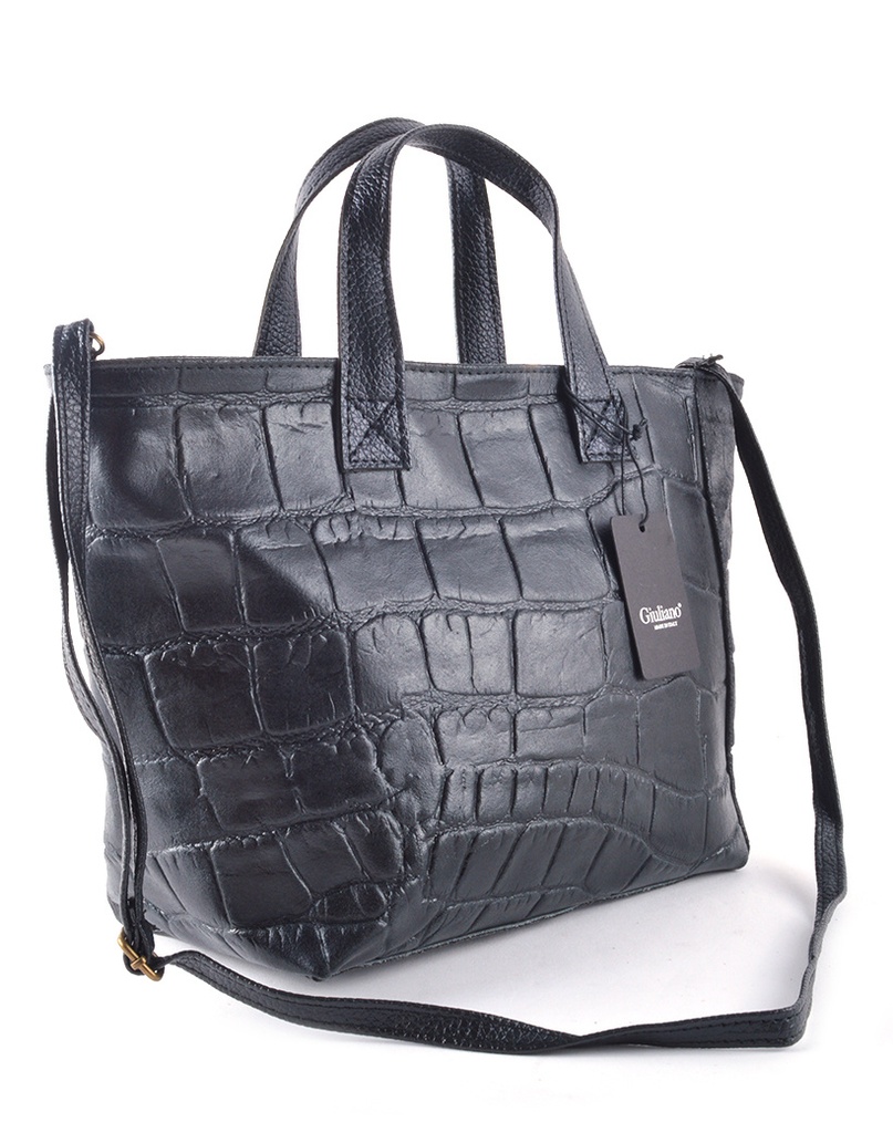 Leren handtas | Pebbles - Mat | 552571 (Zwart)