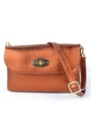 Lederen schoudertasje/clutch metallic | 5525691