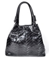 Lederen handtas | grote zigzag | 552740