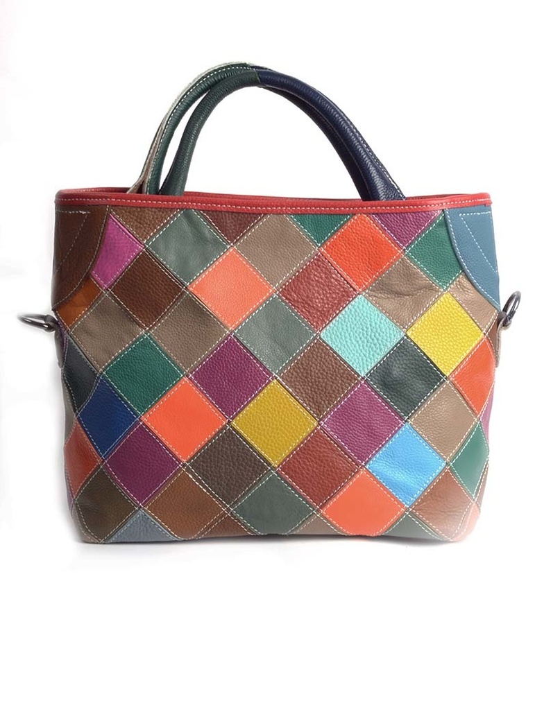 Lederen handtas | Multicolor | 552265