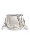 Lederen schoudertas Metallic