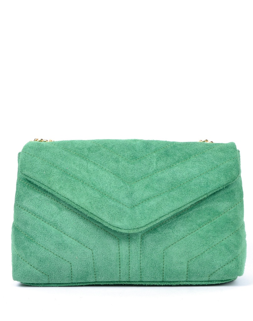 Suede schoudertas | Stiksel | 552771 (Groen)