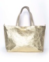 Lederen shopper | Metallic | 552707 | -30%