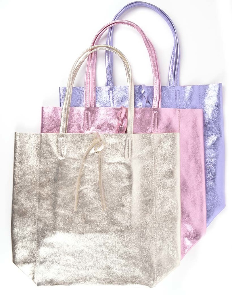 Lederen shopper | Metallic | 5522431