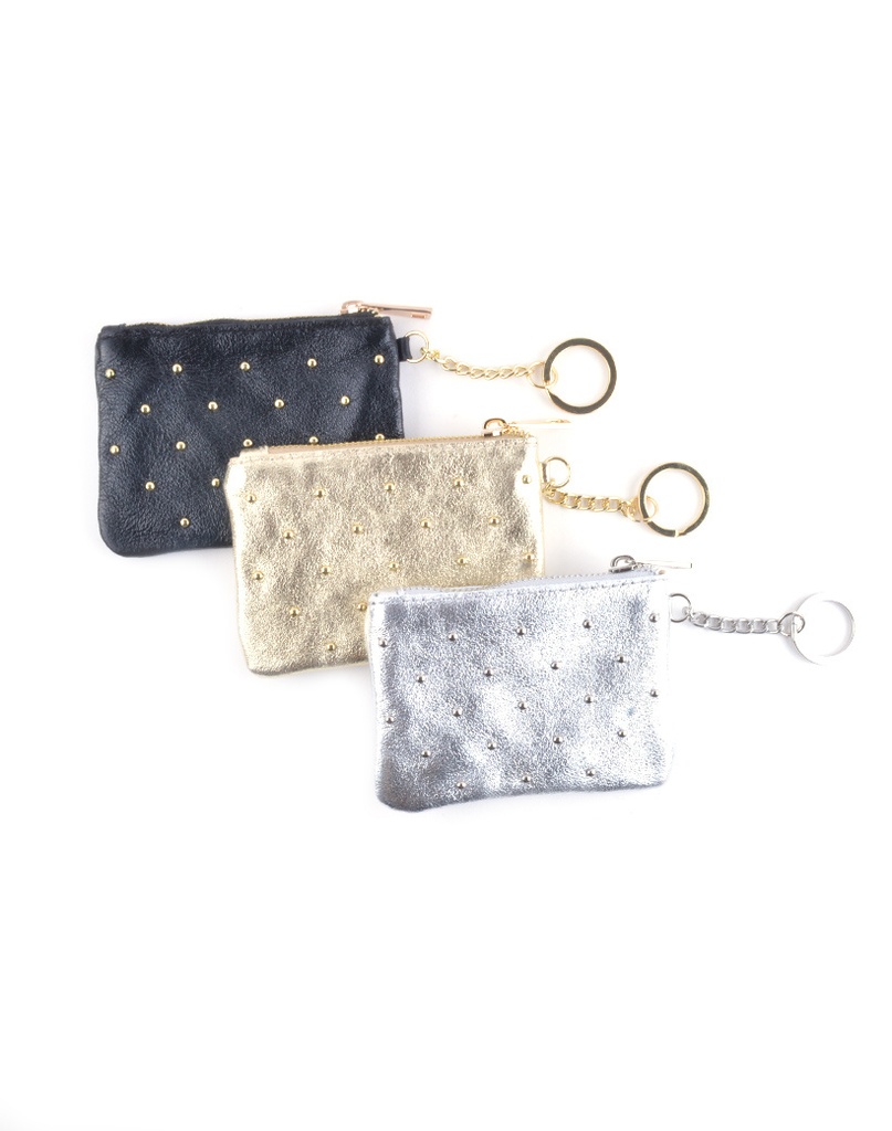 Lederen etui - portemonnee studs metallic | 552072