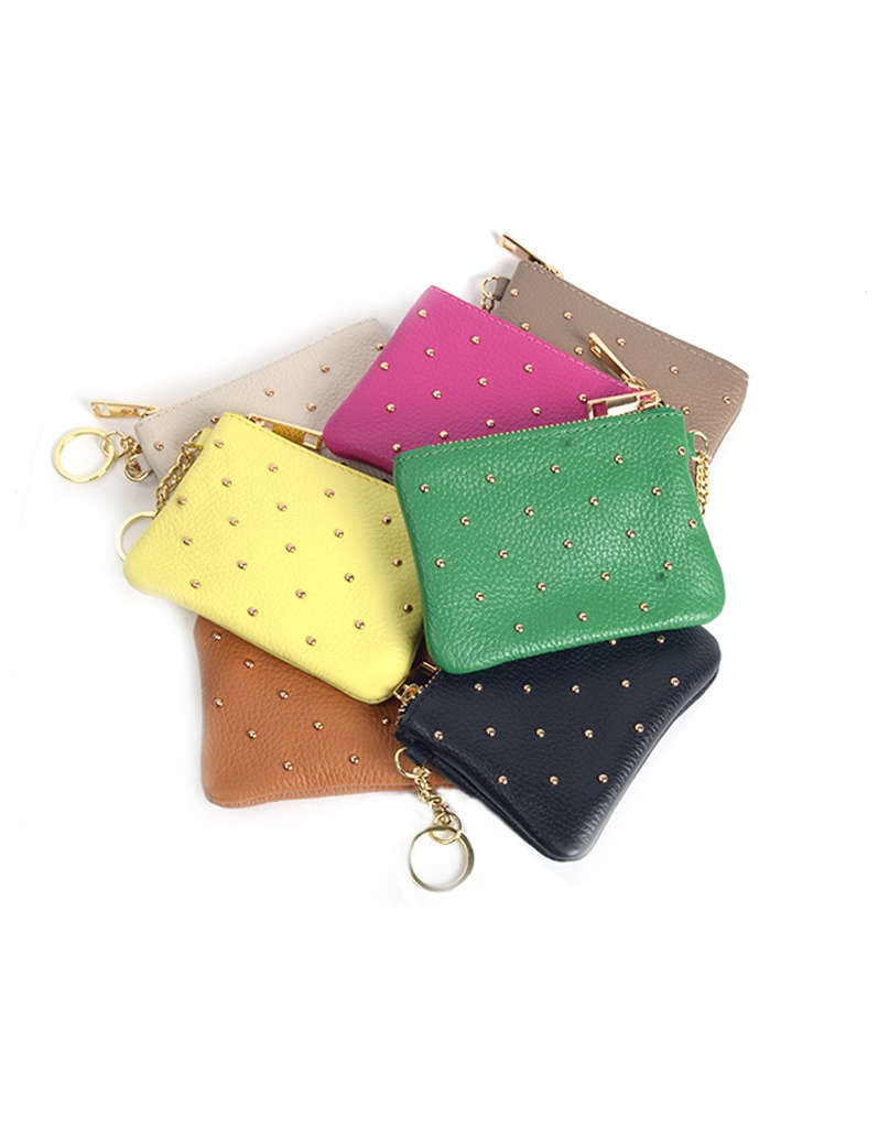 Lederen etui - portemonnee studs | 5520720 (Zwart)