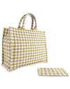 Handtas Stof Geblokt | 900173