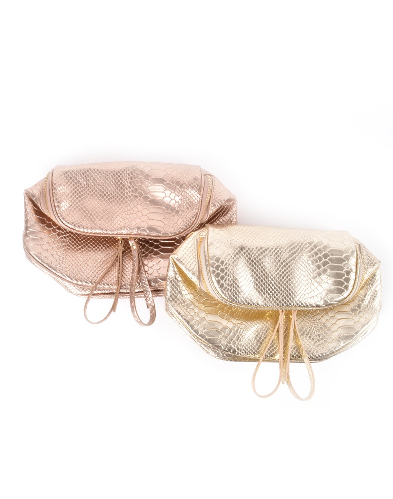 Lederen heuptas - Metallic Slangenprint 5526075