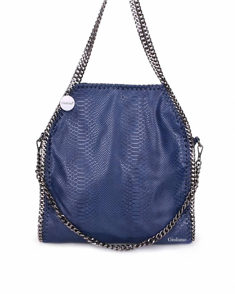 Kunstlederen handtas | Ketting |  100051 (Donkerblauw)