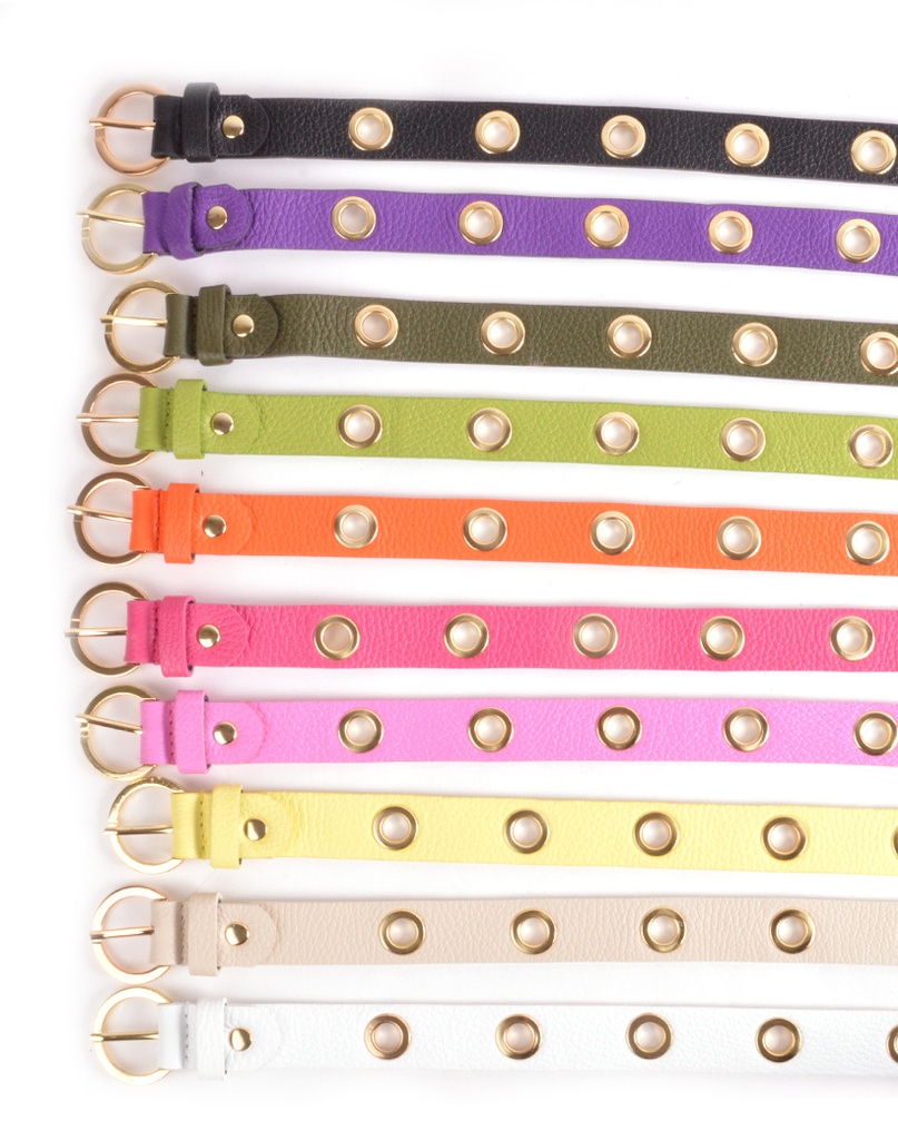 Riem  - Metalen gaatjes leer | 559087 (Zwart)
