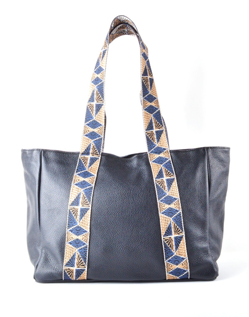 Lederen shopper | IBIZA | 552879 (Zwart)
