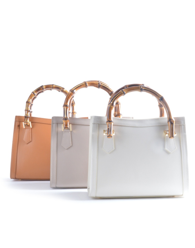 Lederen handtas bamboe | 552887