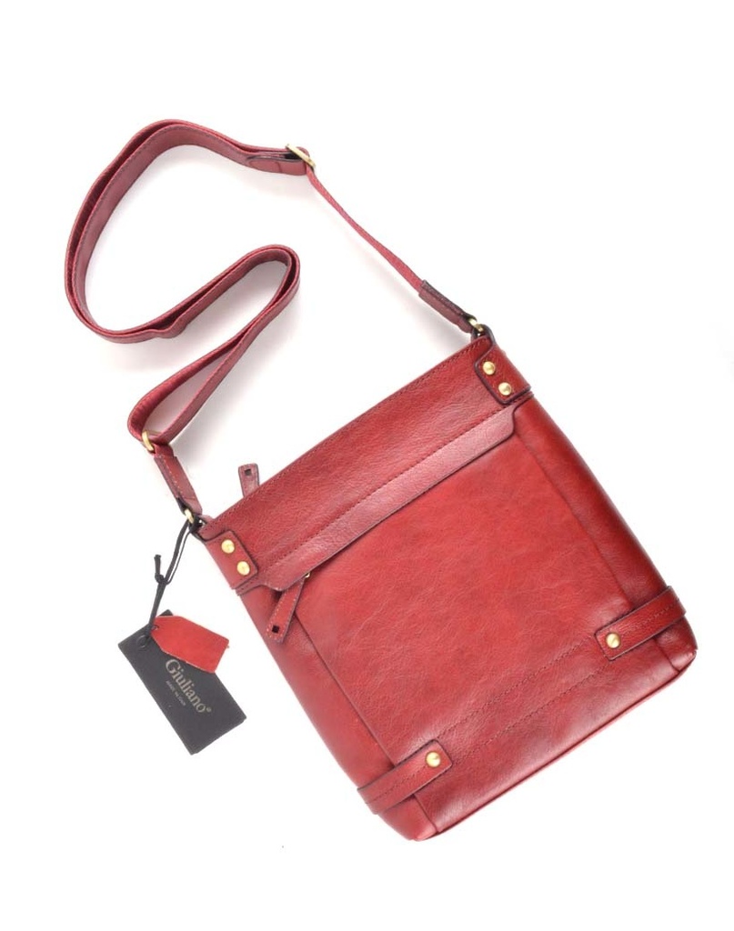 Lederen crossbody tas | 552897 (Rood)