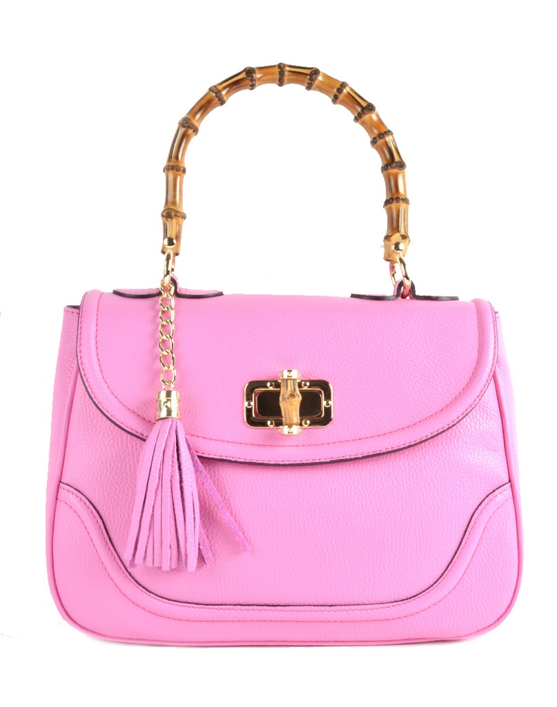 Lederen handtas Bamboe | 552665