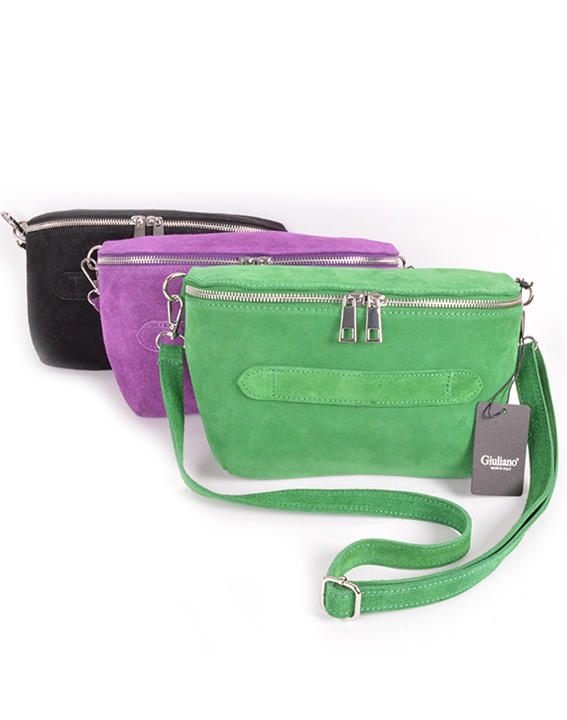 Suede schoudertas | 552908 (Zwart)
