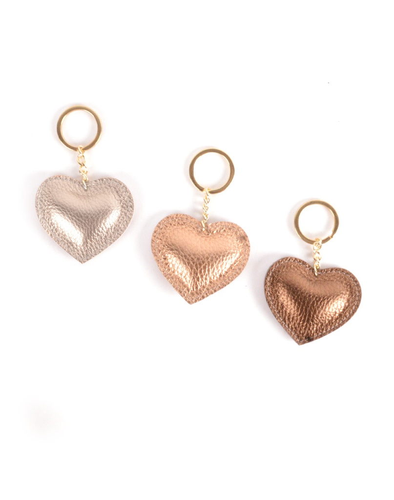 Lederen sleutelhanger | Metallic | Hart | 2306 (Lichtgoud)