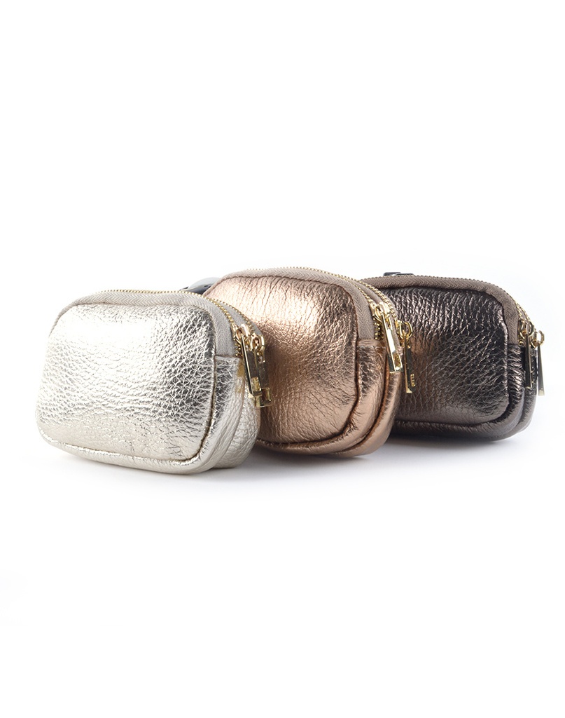 Lederen metallic portemonnee | 559103 (Lichtgoud)