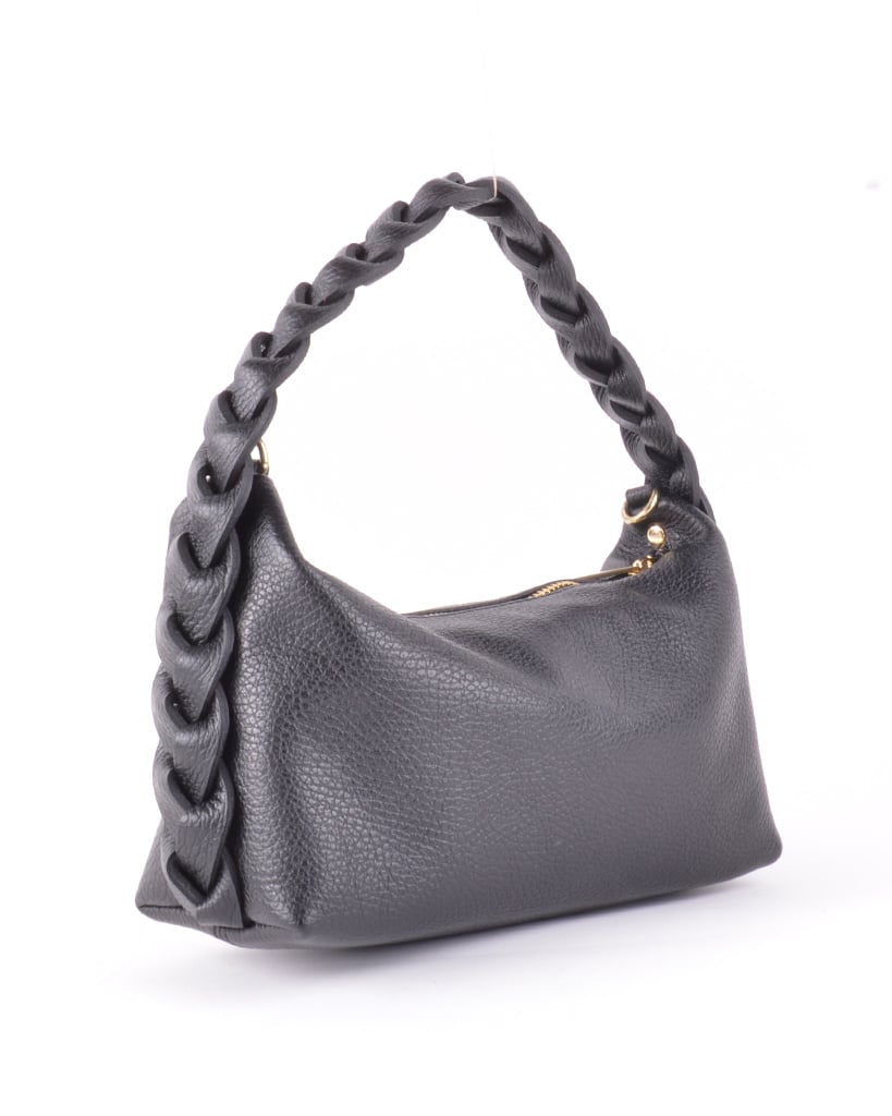 Leren schoudertas | 552909 (Zwart)