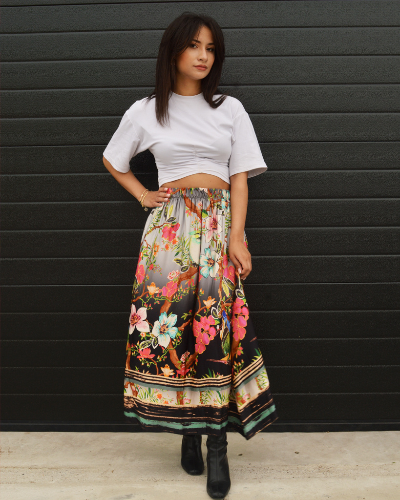 Rok | Floral | 62238 (PRINT 1 - Zwart)