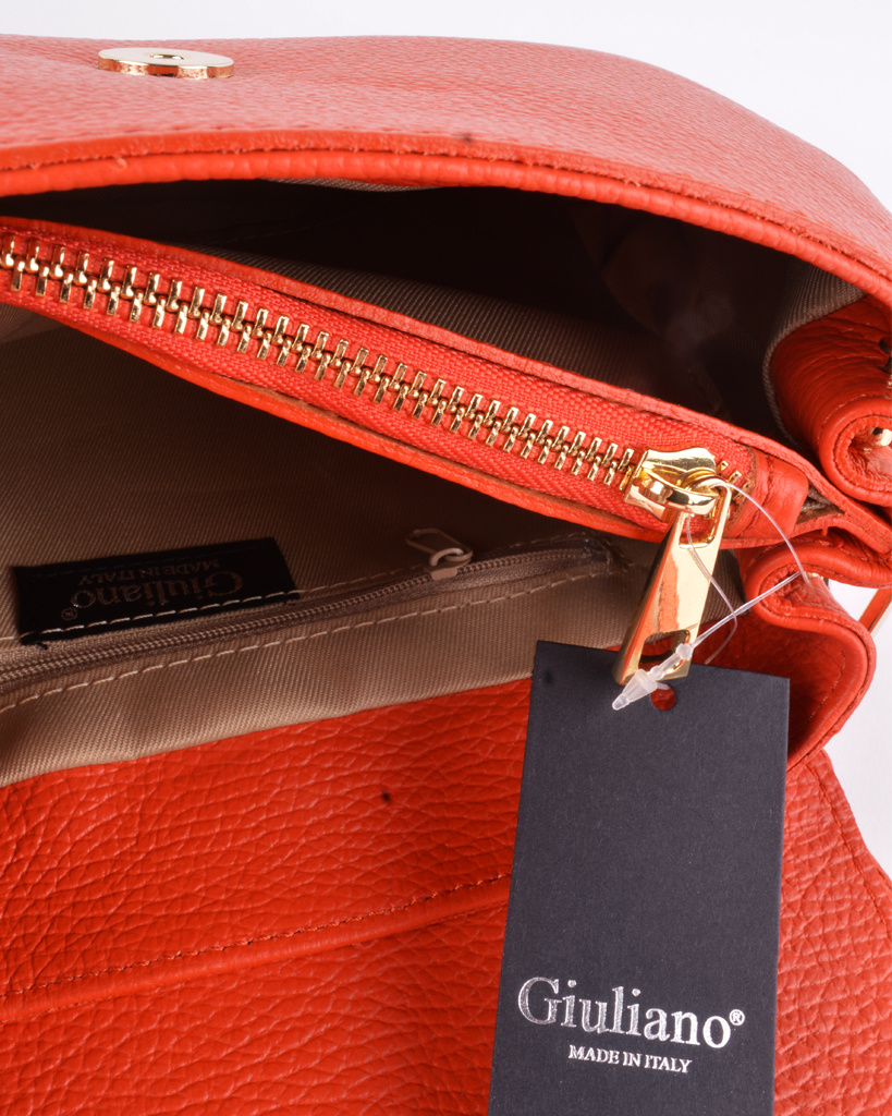 Leren schoudertas | 552915 (Fuchsia)