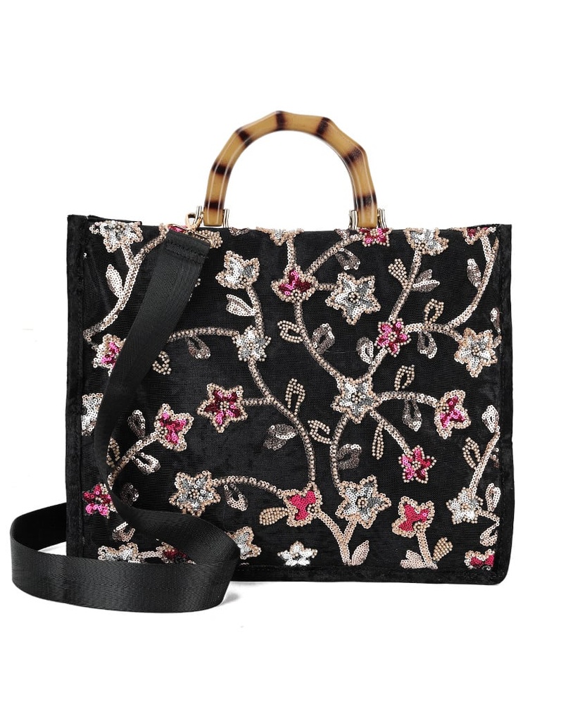 Kunstlederen pailletten handtas |A 80138