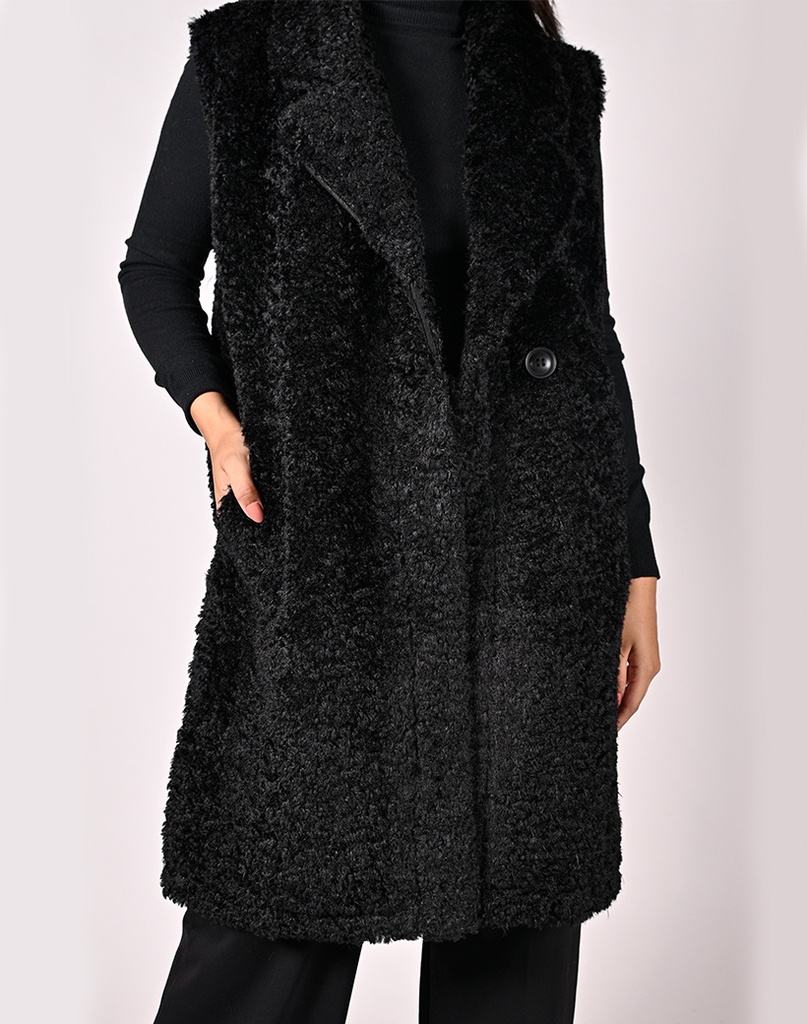 Teddy gilet | 62253 (Zwart)
