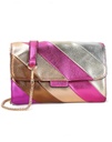 Kunstlederen rainbow clutch/schoudertas metallic | 70107