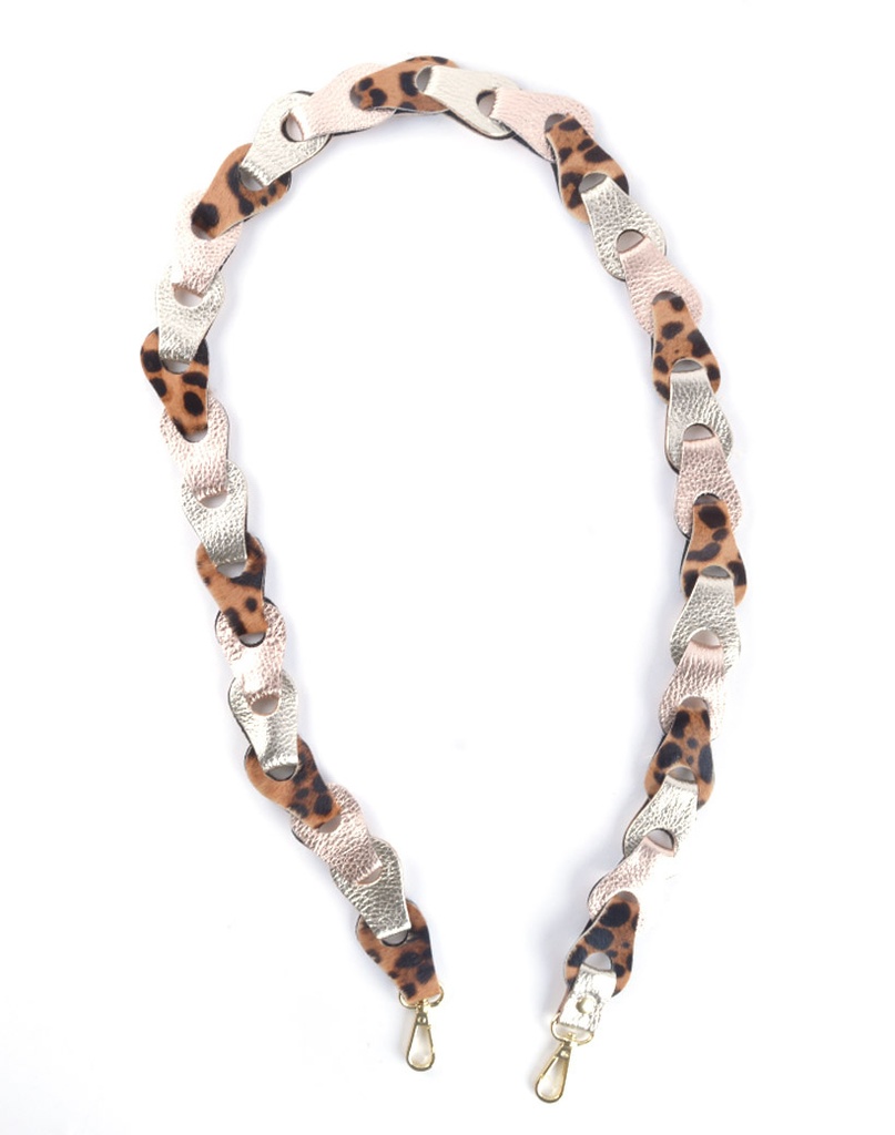 Schouderband gevlochten metallic Breed XL | Panter | 5590902