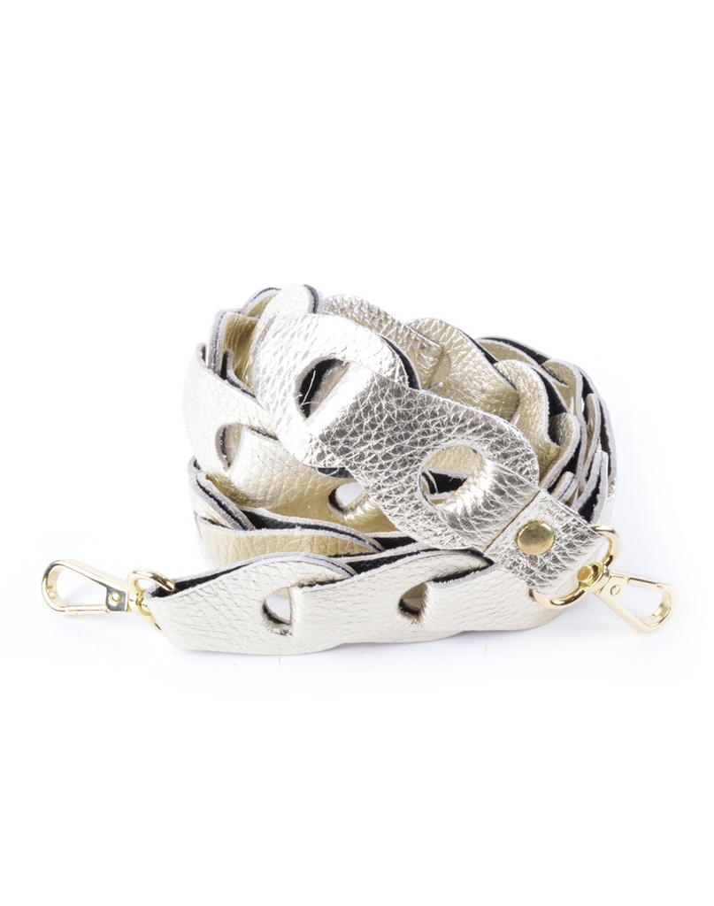 Schouderband gevlochten metallic Breed XL | 5590902