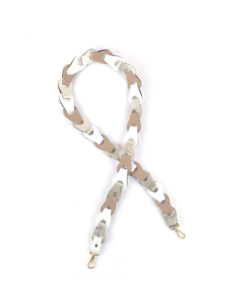 Schouderband gevlochten metallic Breed XL neutral kleuren | 5590902