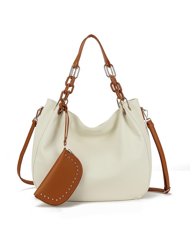 Kunstlederen handtas | 40069 (Beige/Camel)