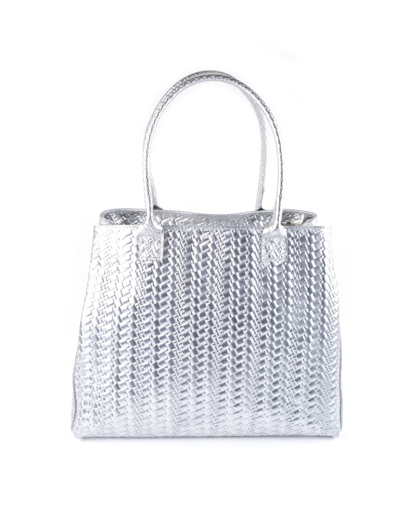 Lederen handtas metallic | 552210