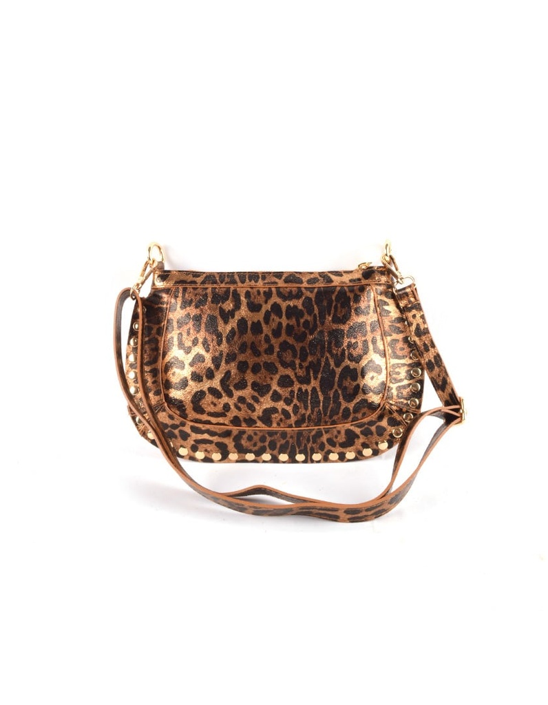 Lederen panter schoudertas | 552962