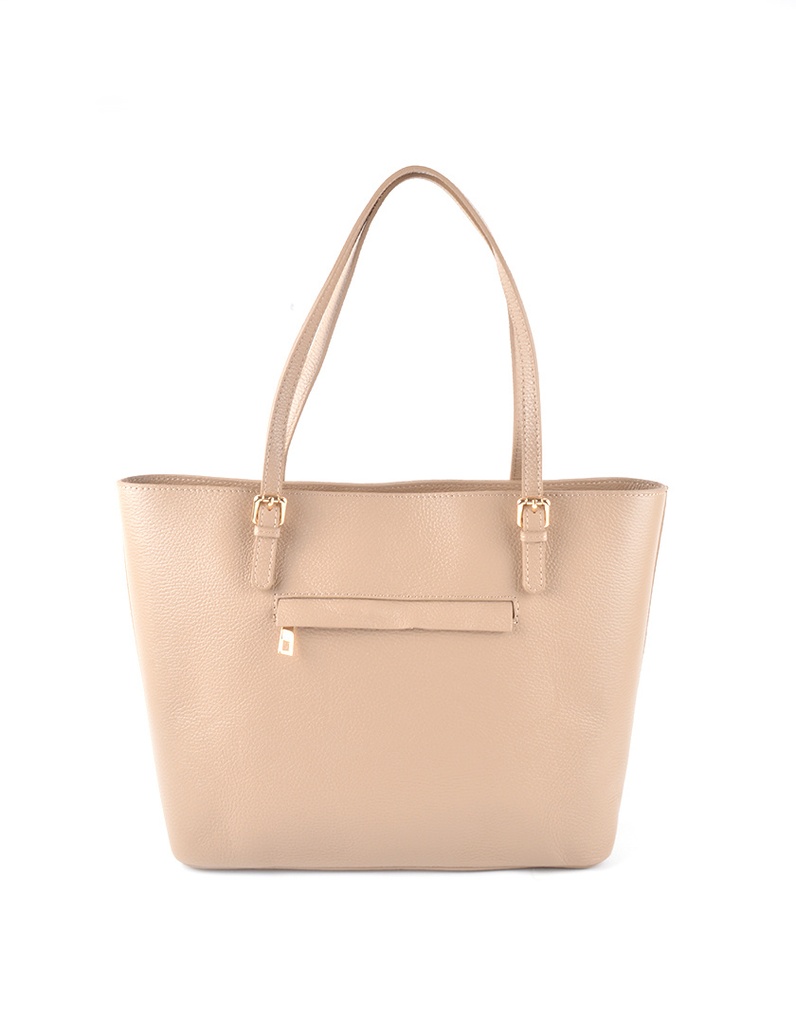 Lederen handtas | 552978 (Taupe)