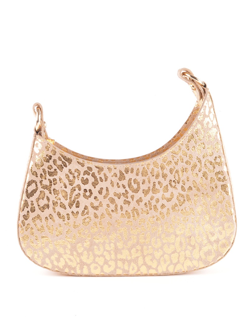 Nubuck panter schoudertas | 552321 (Goud)