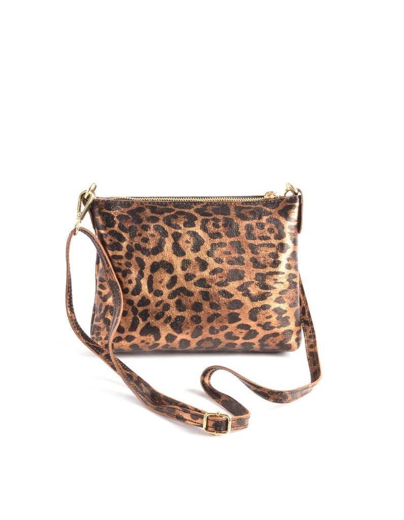 Lederen Panter Metallic Clutch | 5529731