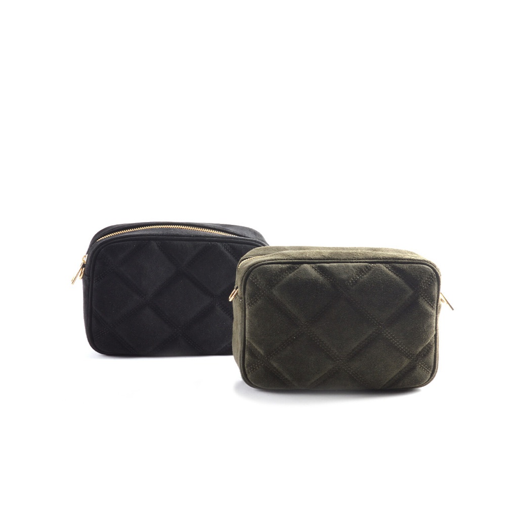 Lederen Schoudertas | Suede | 552329 (Zwart)